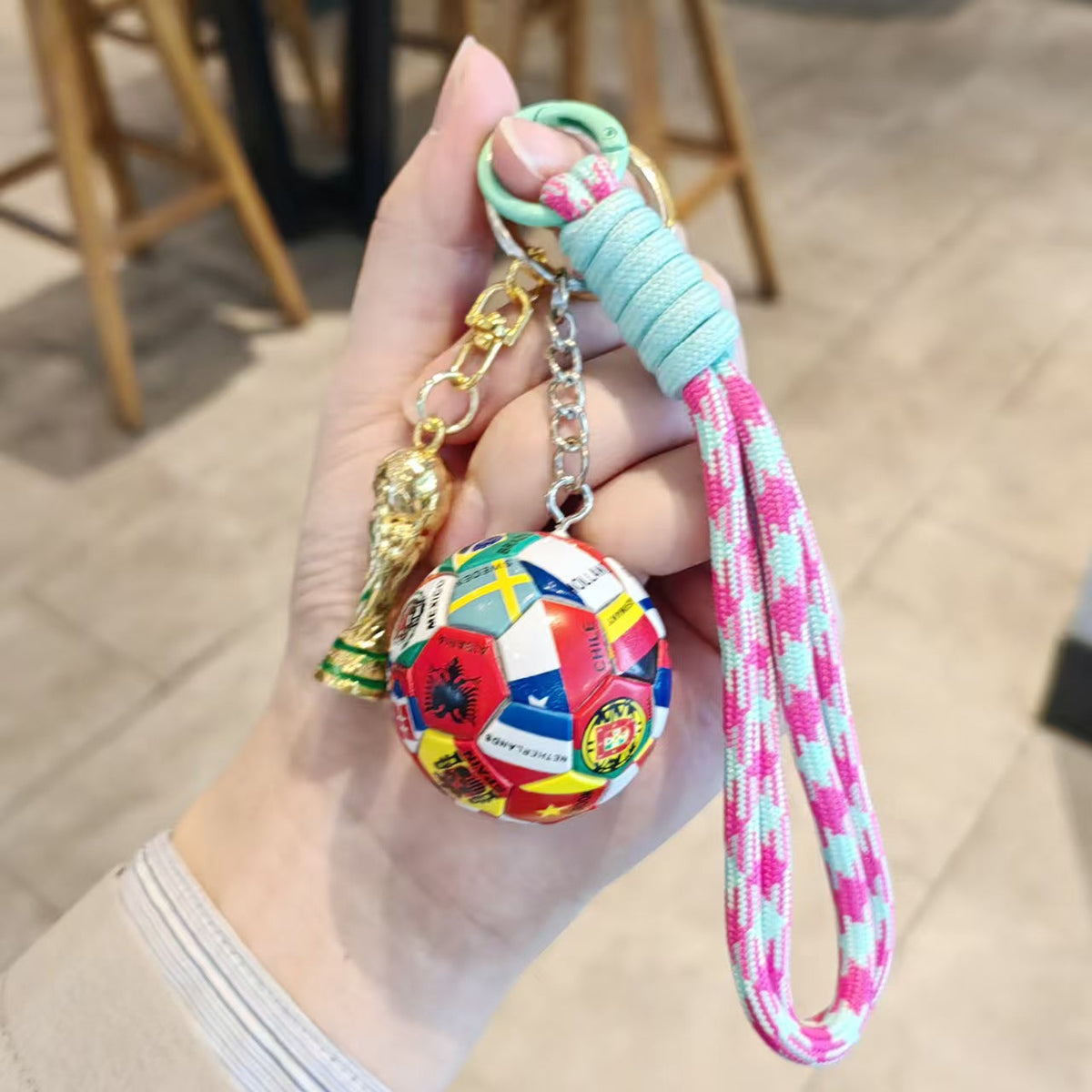 World Cup 2026 Football Keychain - Cool Soccer Fan Gift & Backpack Charm