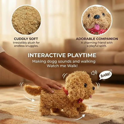 1pc Realistic Robotic Puppy Plush Toy, Interactive Walking, Barking & Tail-Wagging Dog, Cute Christmas & Birthday Gift