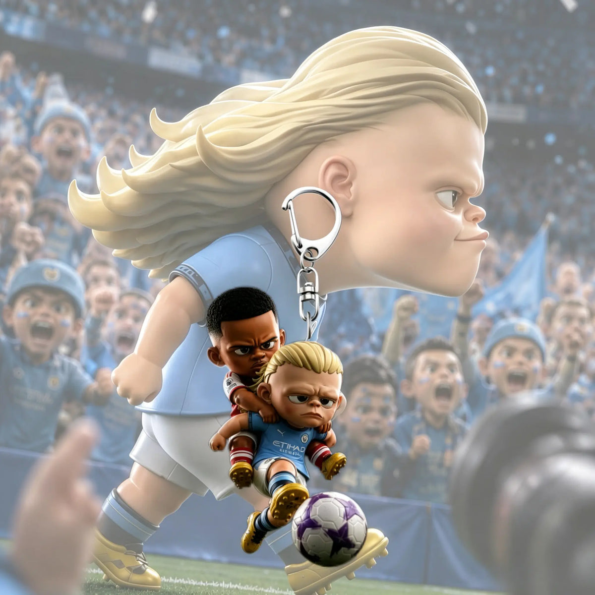 4PCS Cartoon Soccer Acrylic Keychain Set – Cute Bag & Key Charms