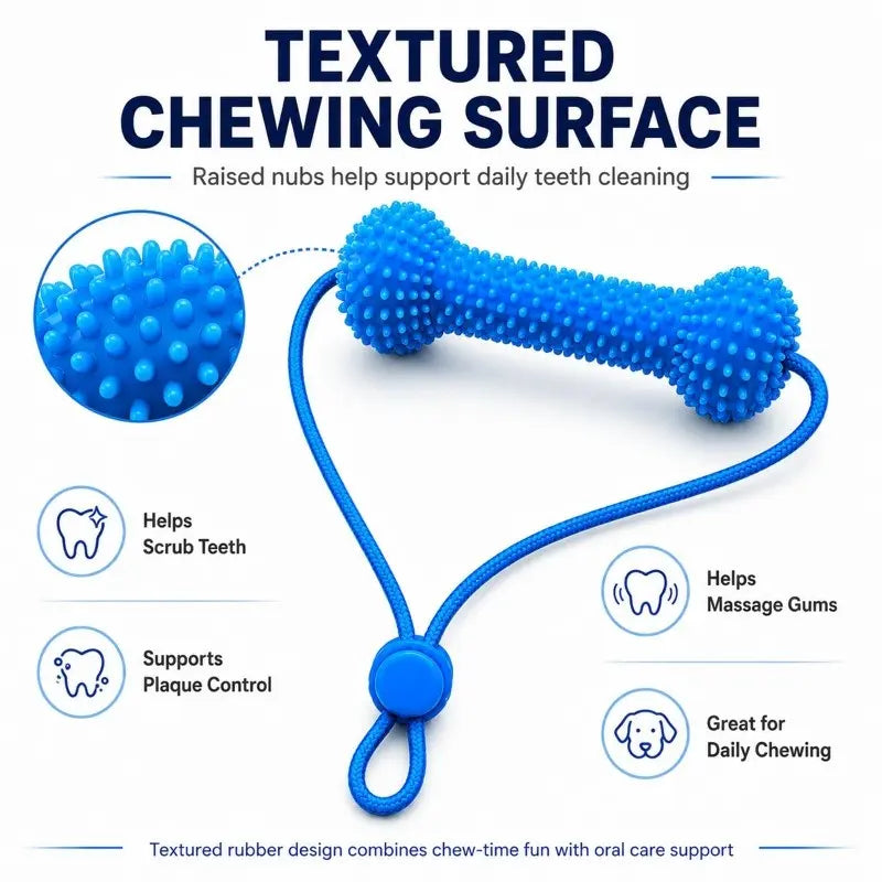 Adjustable Dog Dental Chew Stick, Bite-Resistant Teeth Cleaning Toy for Small, Medium & Large Dogs