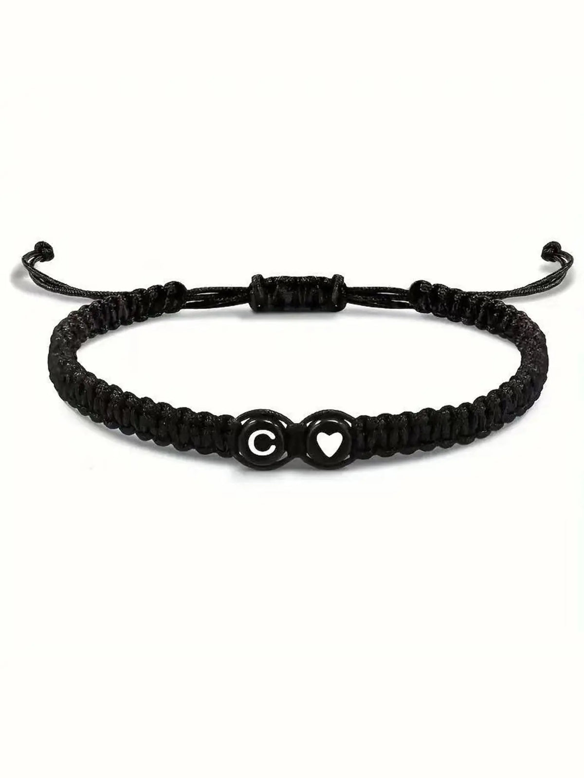 Letter & Heart Braided Bracelet – Adjustable Unisex Bracelet