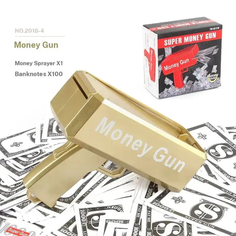 Money Gun Party Toy, Durable Cash Blaster for Parties, Interactive Prank Gag Gift, Perfect for Kids' Birthdays and Celebrations