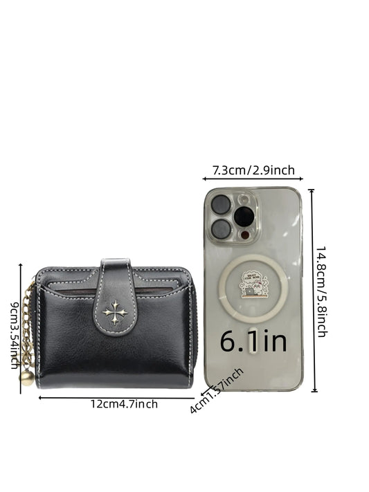 Women's Elegant Minimalist Short Wallet, All-match Trendy Mini Bifold Purse, Gorgeous Card Holder for Daily Use As Birthday Gift