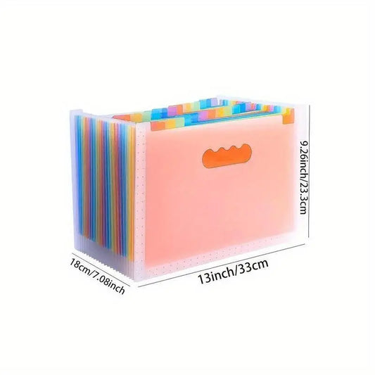 Colorful 25-Layer A4 Expanding File Organizer, Large Capacity Accordion Document Folder