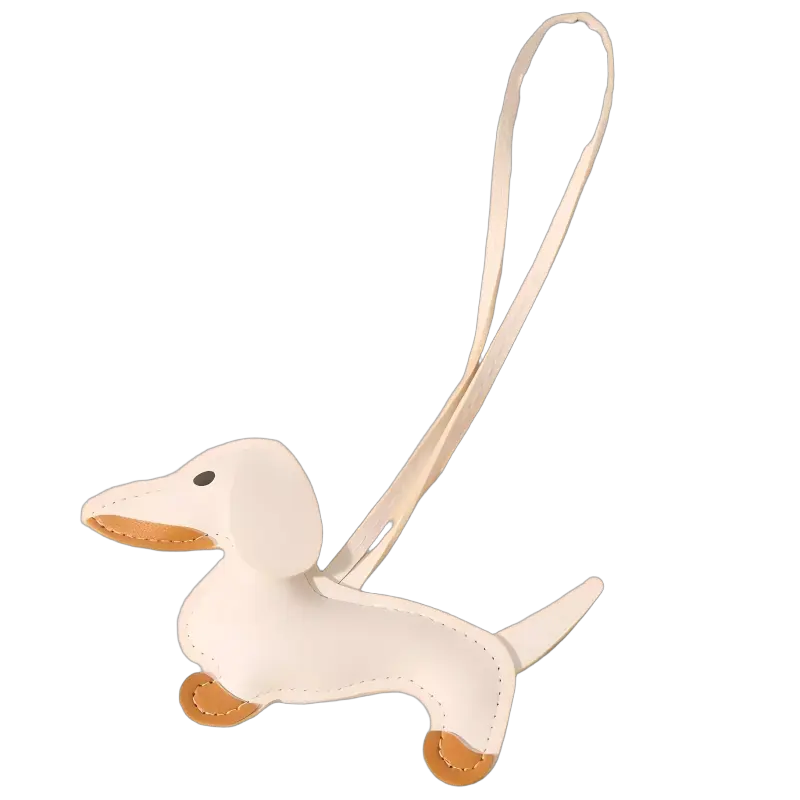 Cute Dachshund Keychain & Bag Charm, PU Leather Puppy Pendant, Y2K Accessory for Women & Men