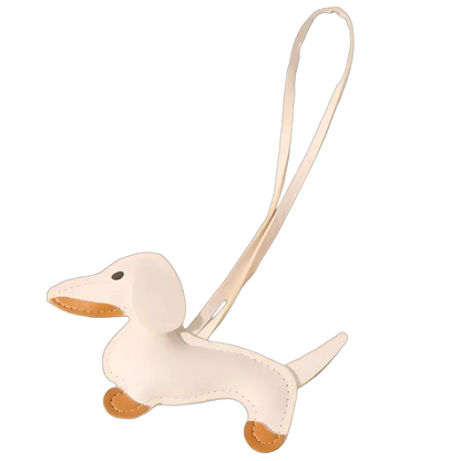 Cute Dachshund Keychain & Bag Charm, PU Leather Puppy Pendant, Y2K Accessory for Women & Men