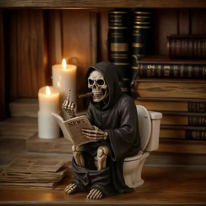 Gothic Resin Death Figurine, Horror Desk Decor & Goth Gift