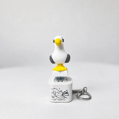 Seagull MINE! Button Keychain-Real Sound & LED Light, Funny Interactive Gift for Friends & Family