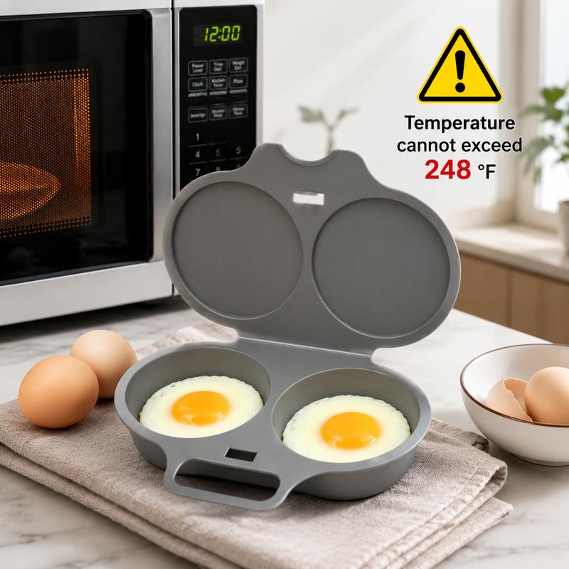 Microwave Egg Cooker, 2-Cup Non-Stick Egg Steamer for Quick & Easy Cooking