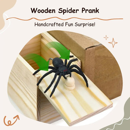 Wooden Spider Prank Box - Funny Gag Toy & Surprise Gift