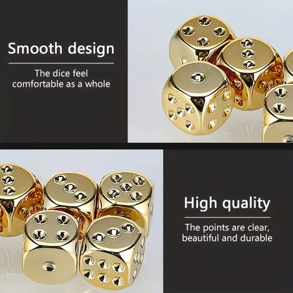 Gold Dice Set, 5-Piece Premium Tabletop Dice for Games & Collectors