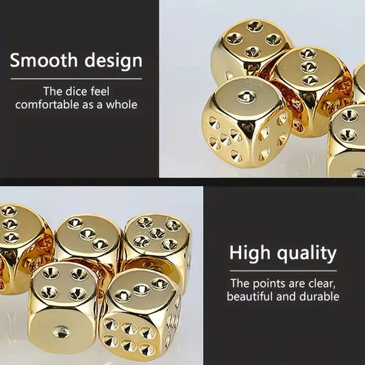 Gold Dice Set, 5-Piece Premium Tabletop Dice for Games & Collectors