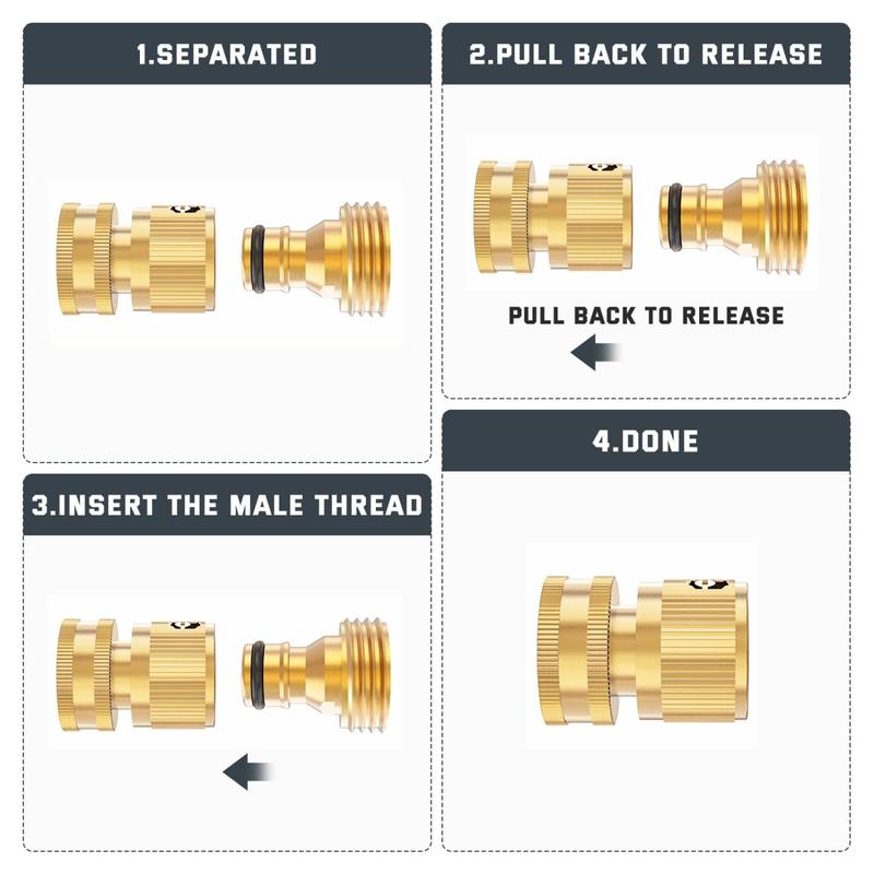 3/4" Brass No-Leak Garden Hose Connector