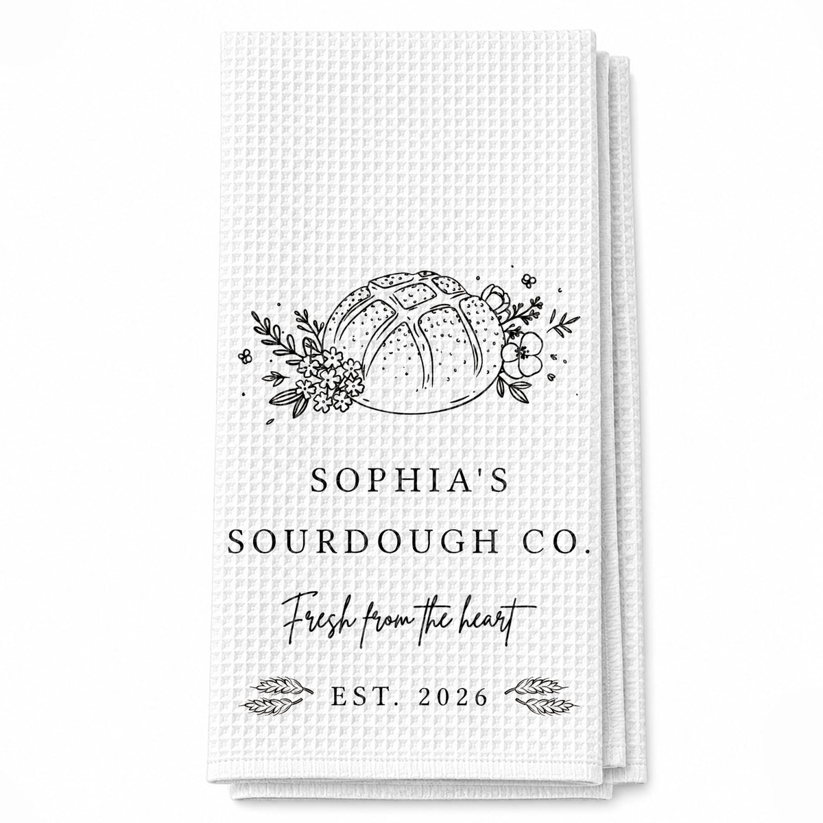 Sourdough Co Fresh From The Heart, Personalized Kitchen Towel, Baker Gift - 10