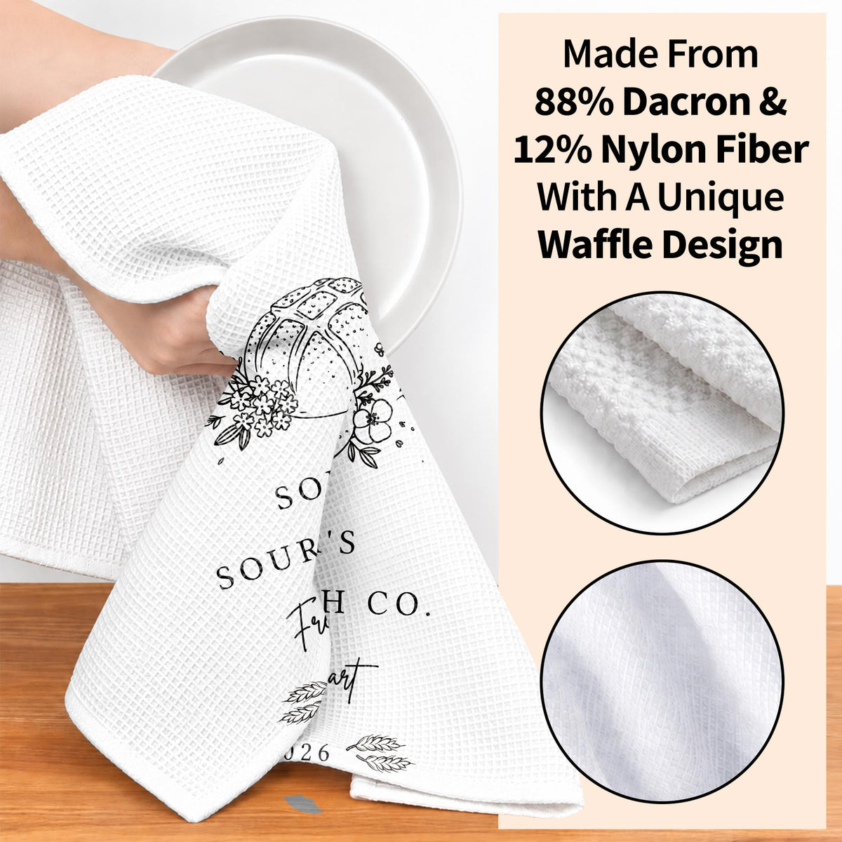 Sourdough Co Fresh From The Heart, Personalized Kitchen Towel, Baker Gift - 6