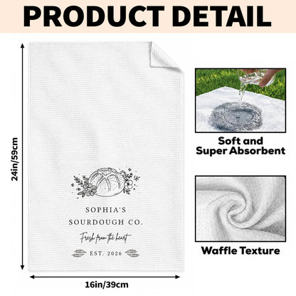 Sourdough Co Fresh From The Heart, Personalized Kitchen Towel, Baker Gift - 7
