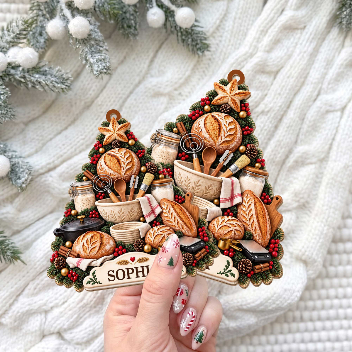 Sourdough Lover Holiday Dream, Custom Ornament, Gift For Bakers - 4