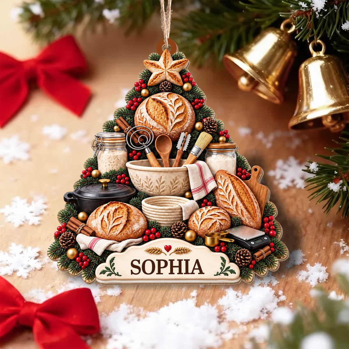 Sourdough Lover Holiday Dream, Custom Ornament, Gift For Bakers - 6