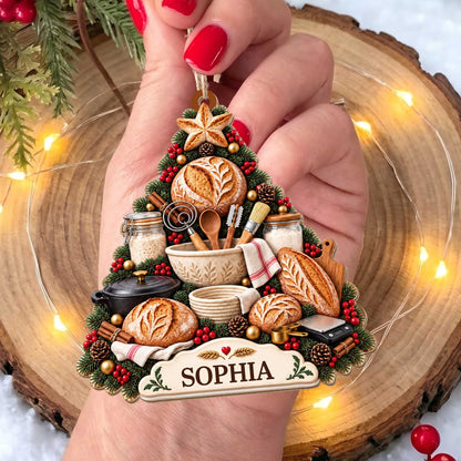 Sourdough Lover Holiday Dream, Custom Ornament, Gift For Bakers - 8