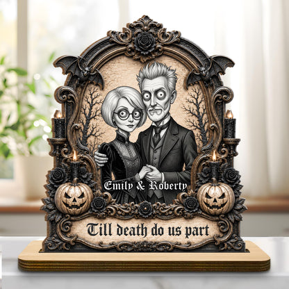 Till Death Do Us Part, Personalized Wood Plaque, Gift For Couples - 1
