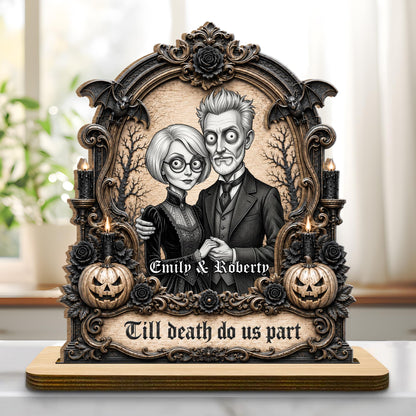 Till Death Do Us Part, Personalized Wood Plaque, Gift For Couples - 8