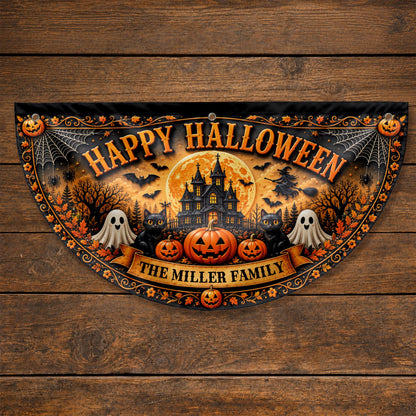 Happy Halloween Our Family, Personalized Fan Flag, Gift For Families - 9