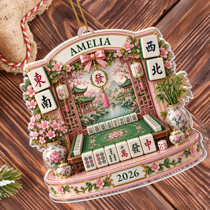 A Life Of Luck Mahjong Table, Acrylic Ornament, Gift For Mahjong Lovers - 2
