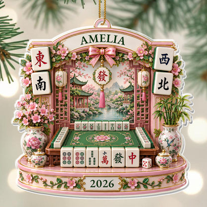 A Life Of Luck Mahjong Table, Acrylic Ornament, Gift For Mahjong Lovers - 3