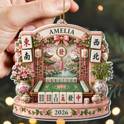 A Life Of Luck Mahjong Table, Acrylic Ornament, Gift For Mahjong Lovers - 4