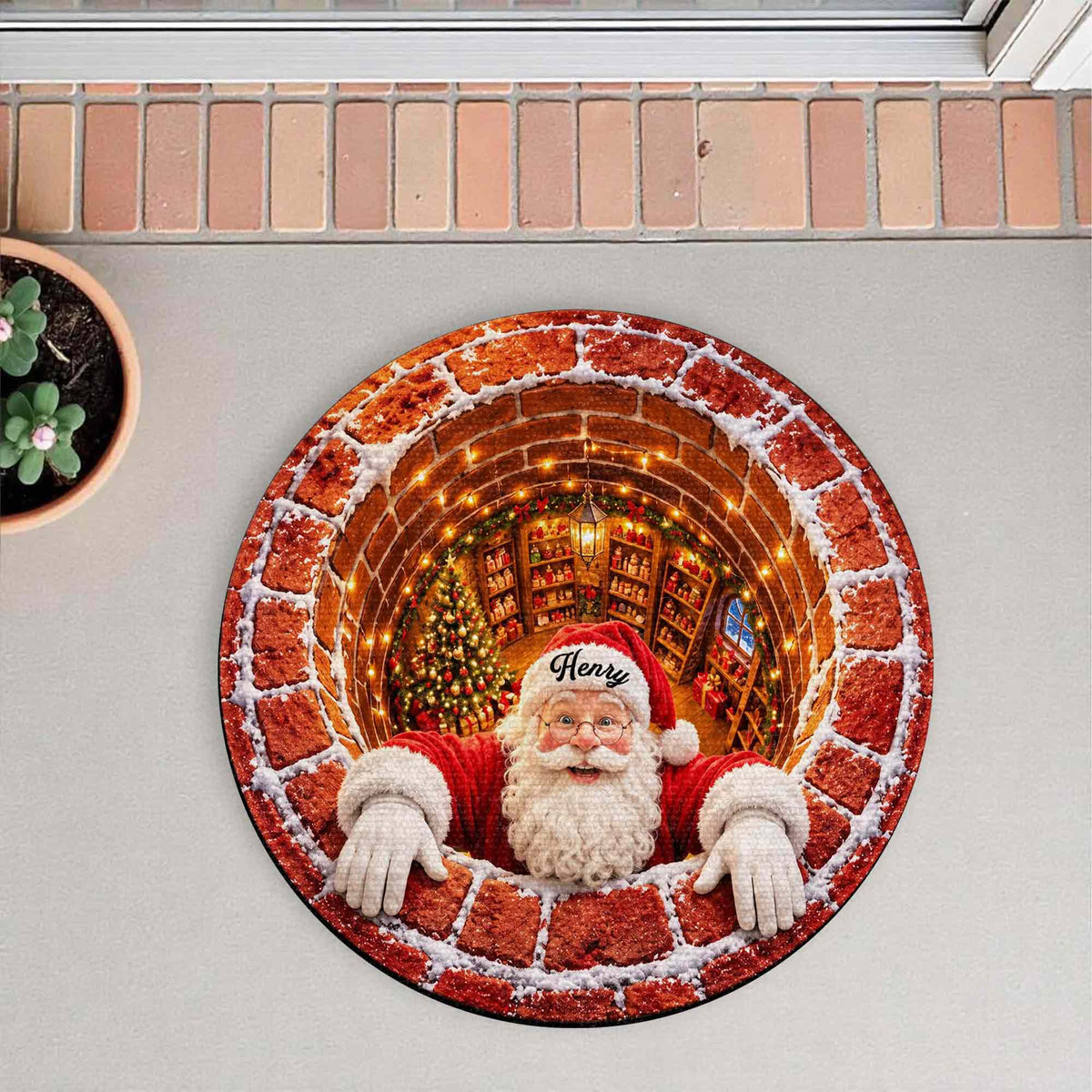 Santa Claus Coming To Town, Personalized Doormat, Christmas Home Gift - 4