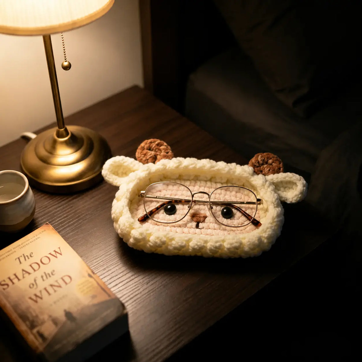 Handmade Crochet Animal Glasses Holder, Soft Plush Eyeglass Stand & Cute Desktop Tray