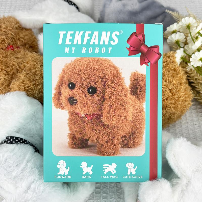 1pc Realistic Robotic Puppy Plush Toy, Interactive Walking, Barking & Tail-Wagging Dog, Cute Christmas & Birthday Gift