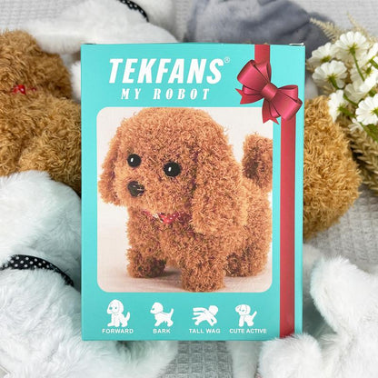 1pc Realistic Robotic Puppy Plush Toy, Interactive Walking, Barking & Tail-Wagging Dog, Cute Christmas & Birthday Gift