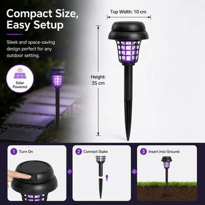 Solar Mosquito Zapper Path Light – 2-in-1 Solar UV Bug Killer & Outdoor Garden Landscape Lamp, Waterproof Yard Stake Light