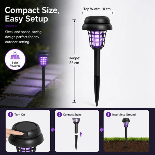 Solar Mosquito Zapper Path Light – 2-in-1 Solar UV Bug Killer & Outdoor Garden Landscape Lamp, Waterproof Yard Stake Light