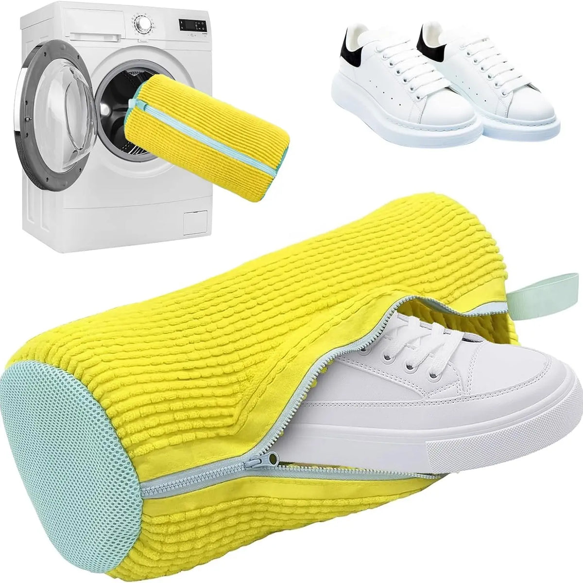 Laundry Shoe Washing Bag, Mesh Shoe Protector for Washing Machine, Grey