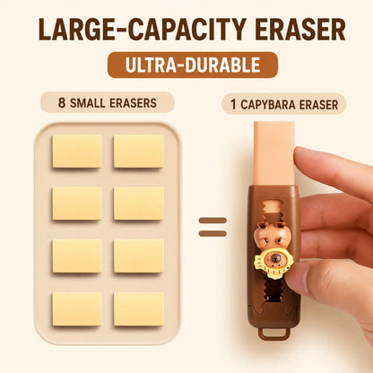 Cute Capybara Retractable Eraser, Push-Pop Animal Stationery for School & Office