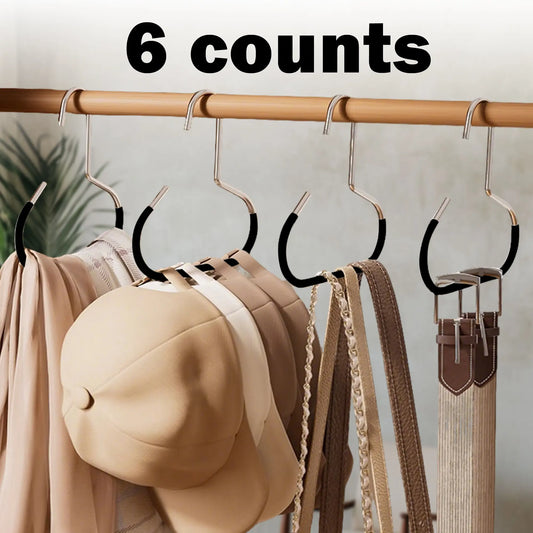 6 Counts Hat Organizer, Durable Stainless Steel Hangers with Reinforced Edges for Long-Term Use
