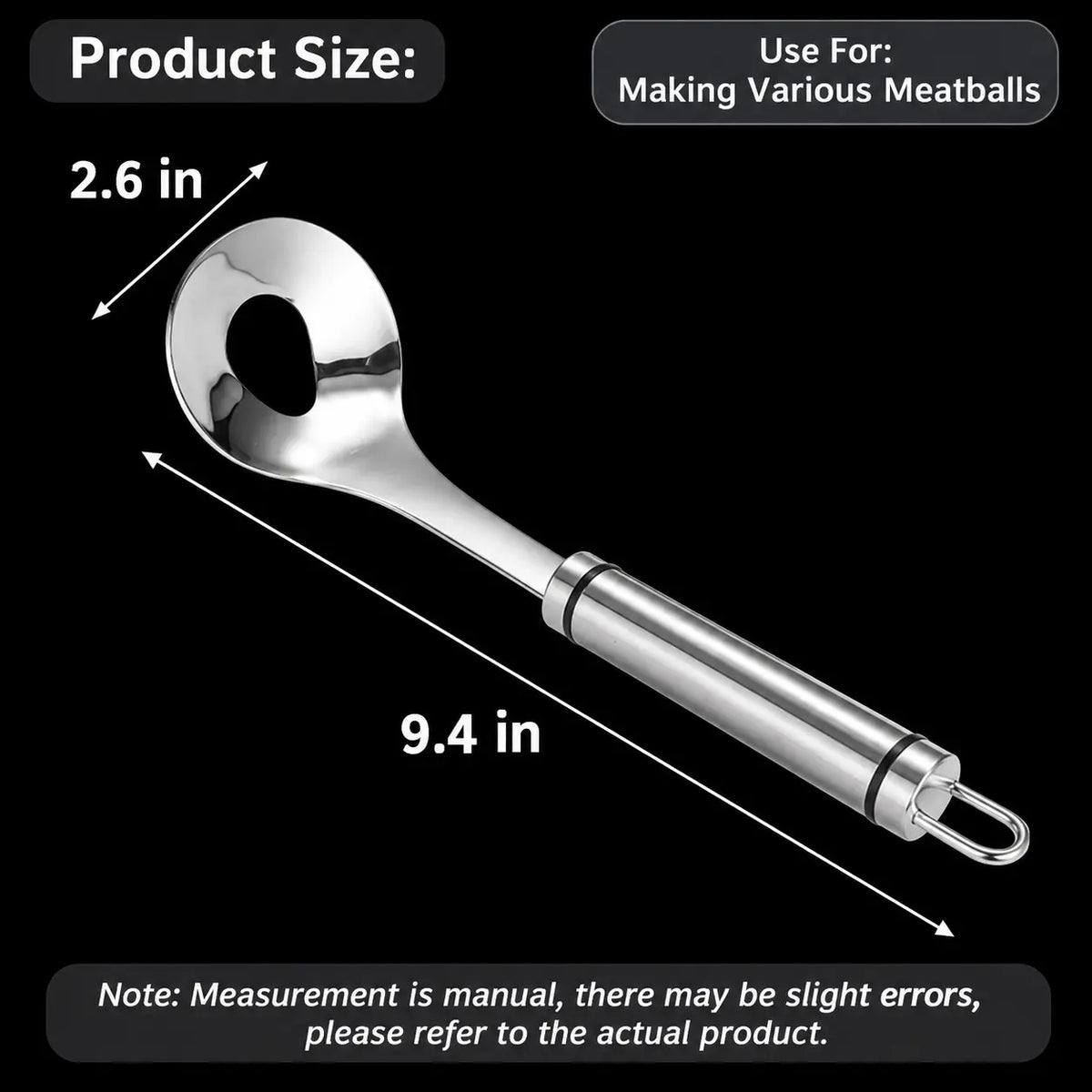 Stainless Steel Meatball Maker Spoon, Easy Squeeze Mold for Mess-Free Cooking