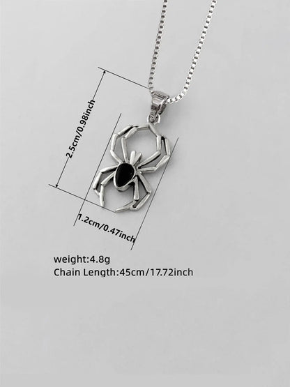 Gothic Spider Pendant Necklace for Women, Dainty Witchy Fashion Jewelry