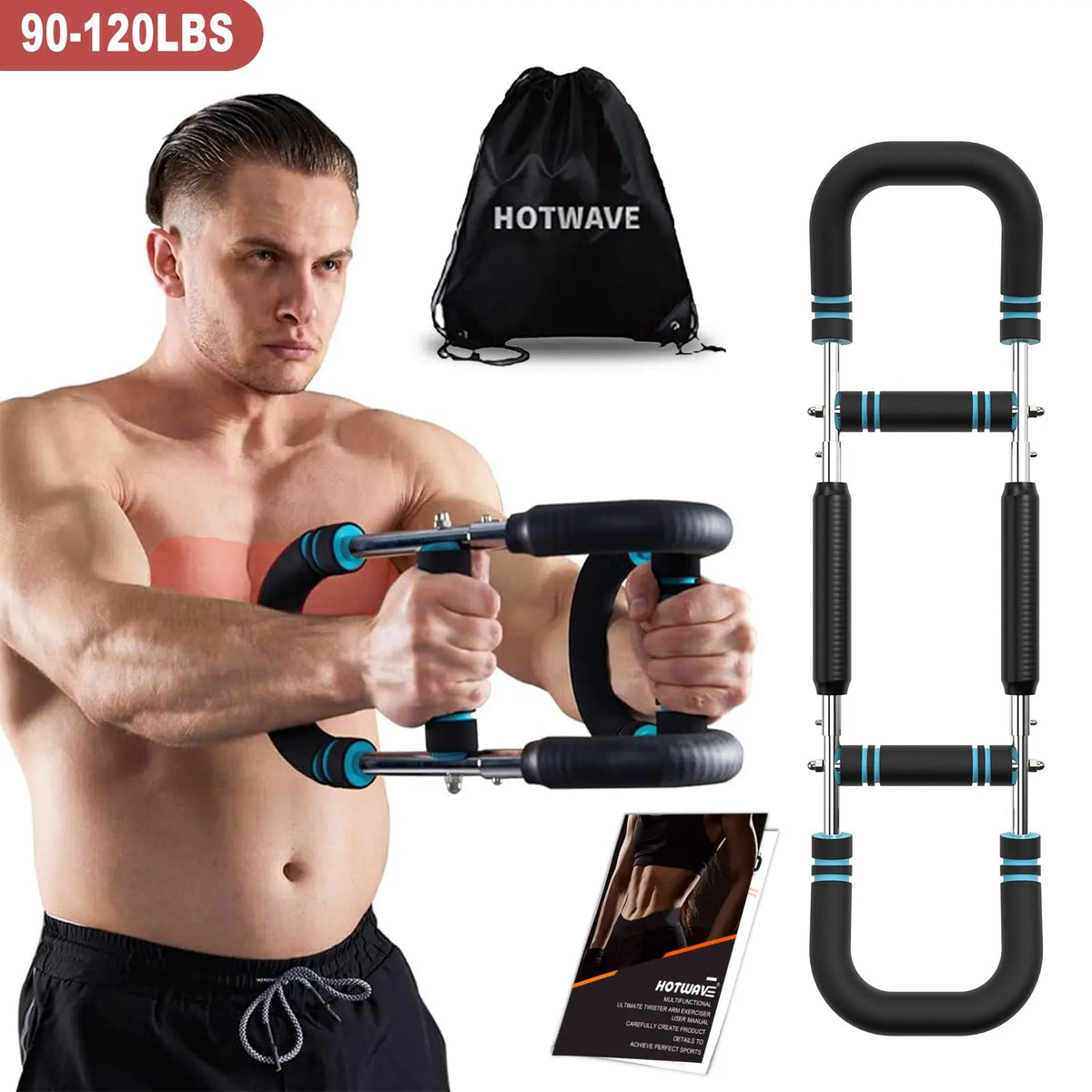 HOTWAVE Arm & Chest Trainer – Adjustable Resistance Home Workout Equipment