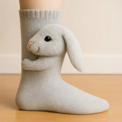 3D Knit Animal Socks, Cute Plush Novelty Socks, Soft & Cozy Unisex Design