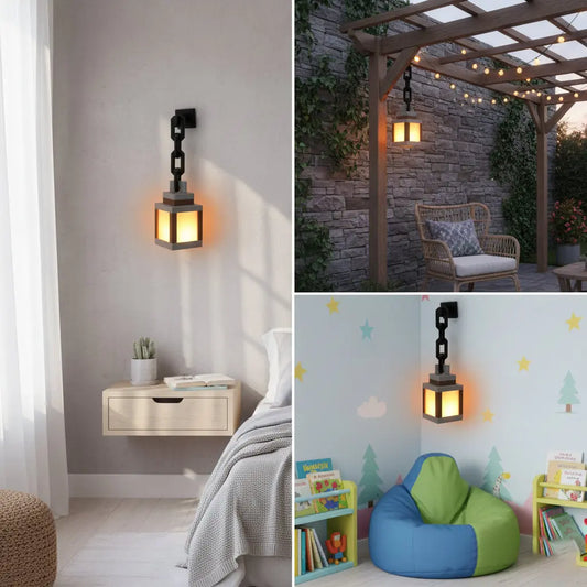DIYCOM RGB Soul Lantern Night Light – 3D Printed Wall Lamp, 16-Color LED, Remote Control, 4 Lighting Modes