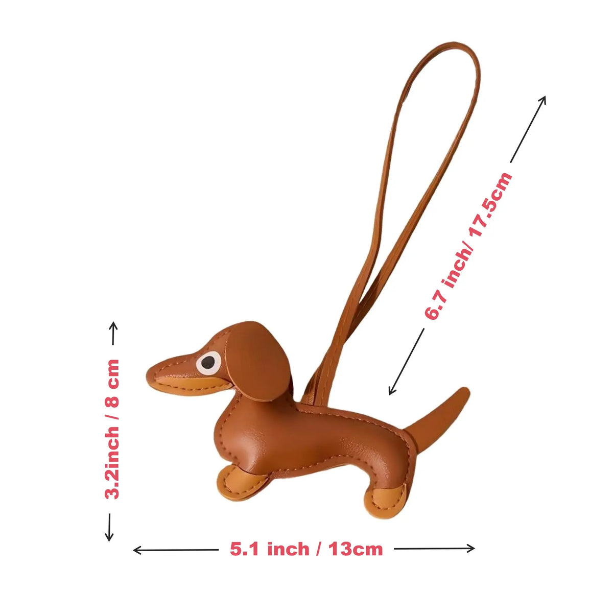Cute Dachshund Keychain & Bag Charm, PU Leather Puppy Pendant, Y2K Accessory for Women & Men