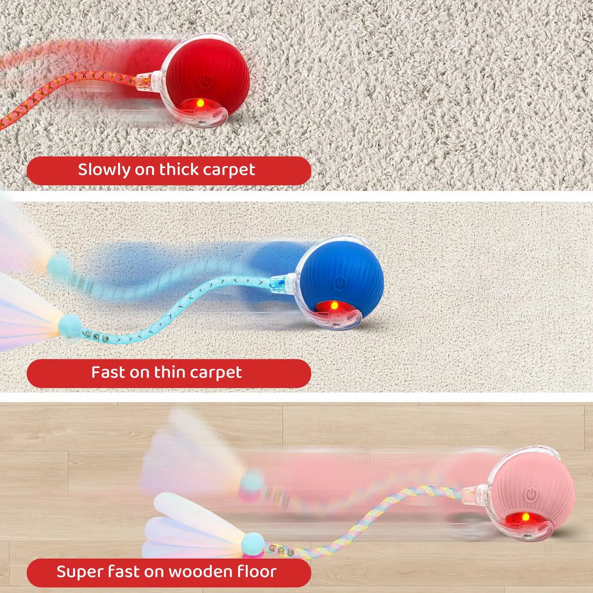 Interactive Rolling Pet Ball Toy, USB Rechargeable with Motion Activation, Bird Sounds & Lights