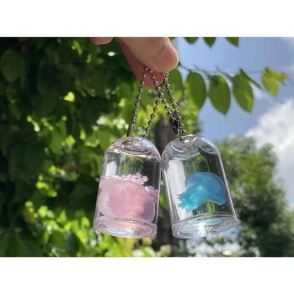 Trendy Silicone Jellyfish Replica Keychain