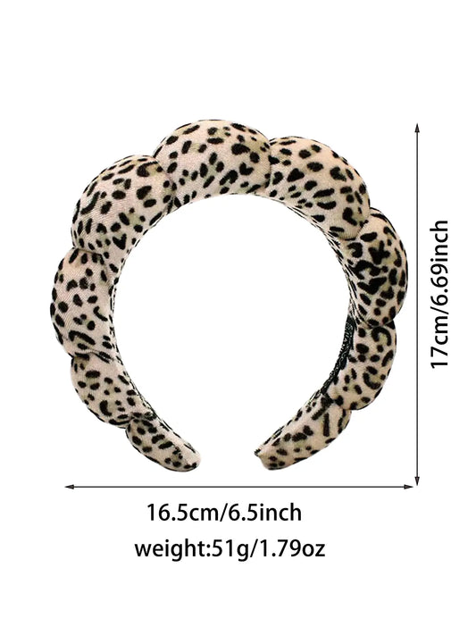 Leopard Print Stretchy Headband for Women & Girls, Fashion Hair Accessory for Makeup & Daily Wear