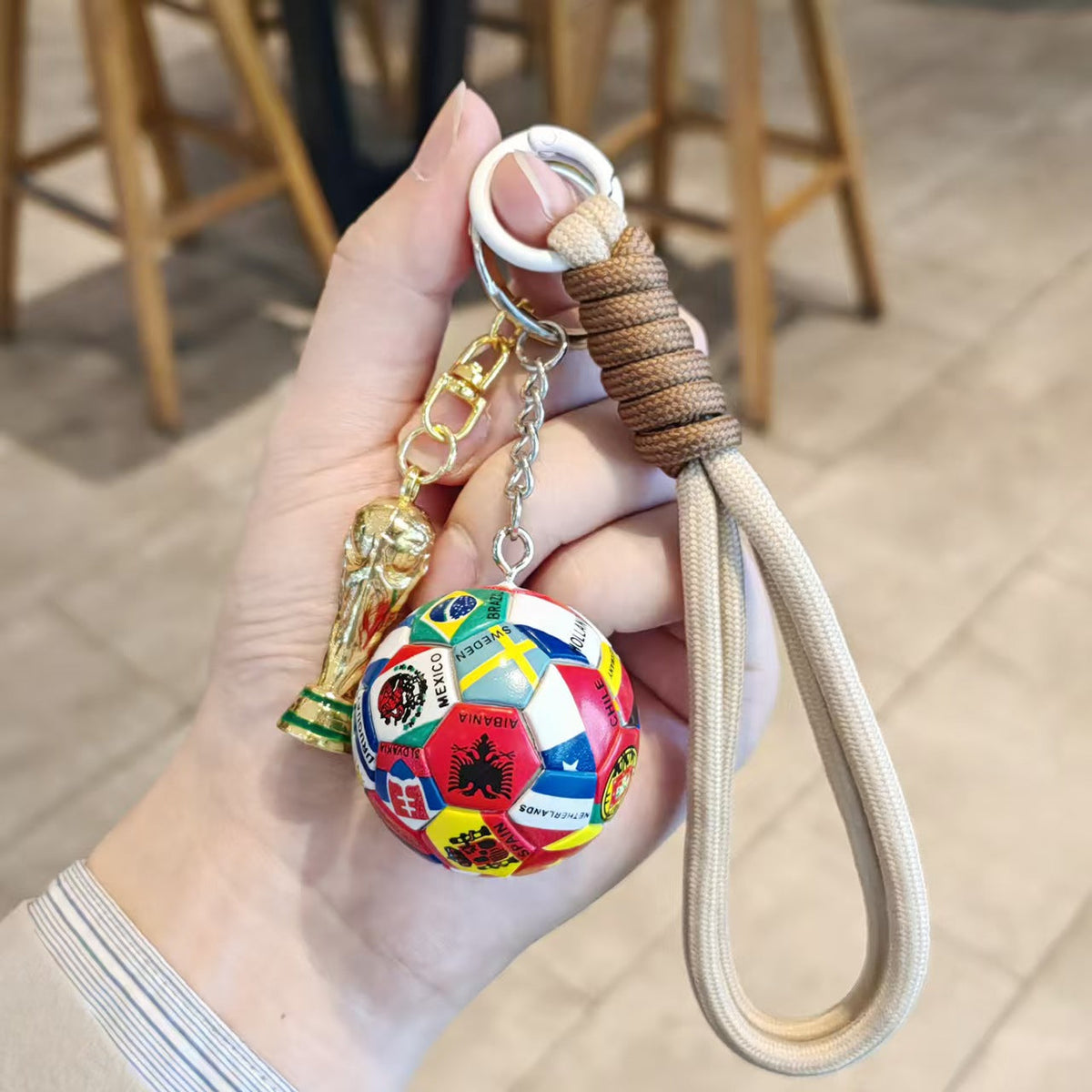 World Cup 2026 Football Keychain - Cool Soccer Fan Gift & Backpack Charm