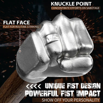 Purple Dragon Fist Hammer, Stainless Steel Hand Tool with Wooden Grip, Unique Gift for Men