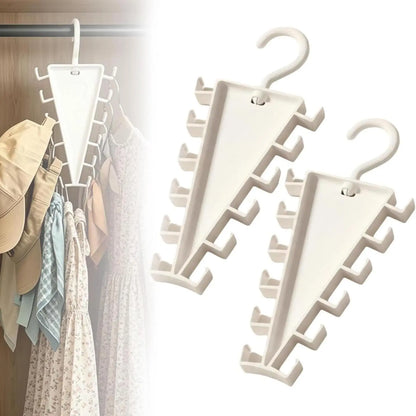 V-Shaped 360° Rotating Closet Organizer Hanger, Space-Saving 12-Hook Storage Rack
